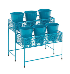 Good-Looking Styled Metal 2 Tier Plant Stand Green