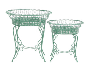 The Intricate Set of 2 Metal Plant Stand