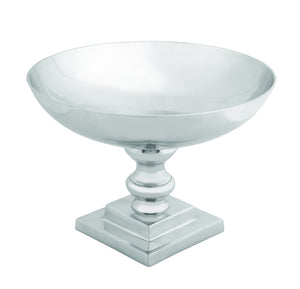 Contemporary 10" Aluminum Bowl with Curvy Bottom and Silvery Shine