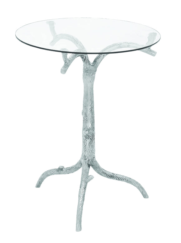 Contemporary Aluminum Glass Table with Corrosion Resistant Surface