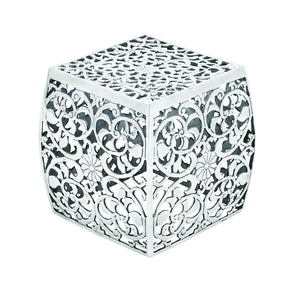 Metal Stool with Cube Shaped and Intricate Design