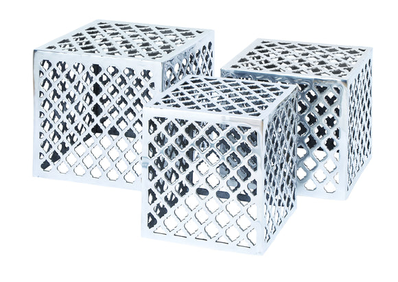 Metal Stool with Distinct Design - Set of 3