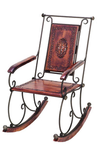 WOOD METAL ROCKING CHAIR UNIQUE SWINGING SITTING SPACE ADDITION