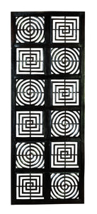 SQUARES AND CIRCLES HAND CARVED WOOD WALL DECOR SCULPTURE