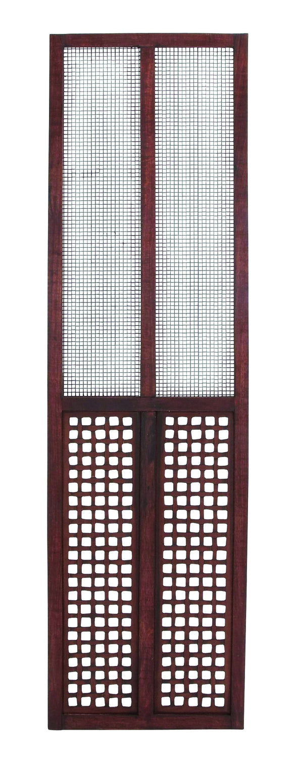 Rectangular Metal and Wooden Wall Panel with Elegant Design