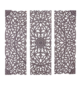 The Must Have Set of 3 Wood Carved Wall Panel