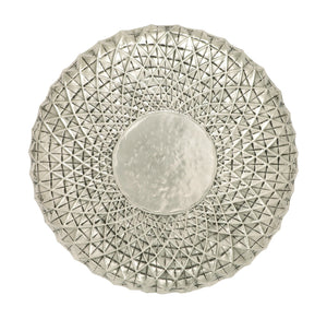 Exclusive 23" Metal Wall Round Shape Décor in Off White