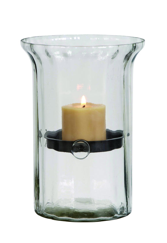 Glass Metal Candle Holder Clear Case on The Outside