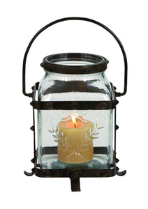 Metal Glass Lantern with Great Rustic Design