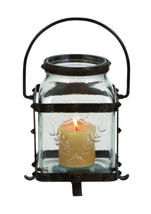 Metal Glass Lantern with Great Rustic Design