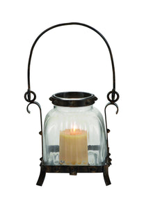 Metal Glass Lantern in Rustic & Antique Design