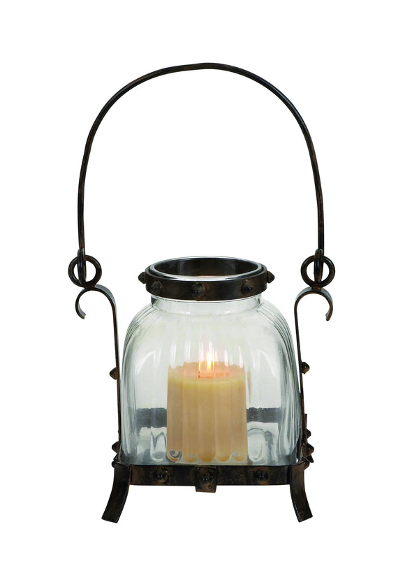 Metal Glass Lantern in Rustic & Antique Design