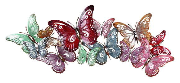 METAL WALL DECOR WITH 10 BUTTERFLIES DESIGN