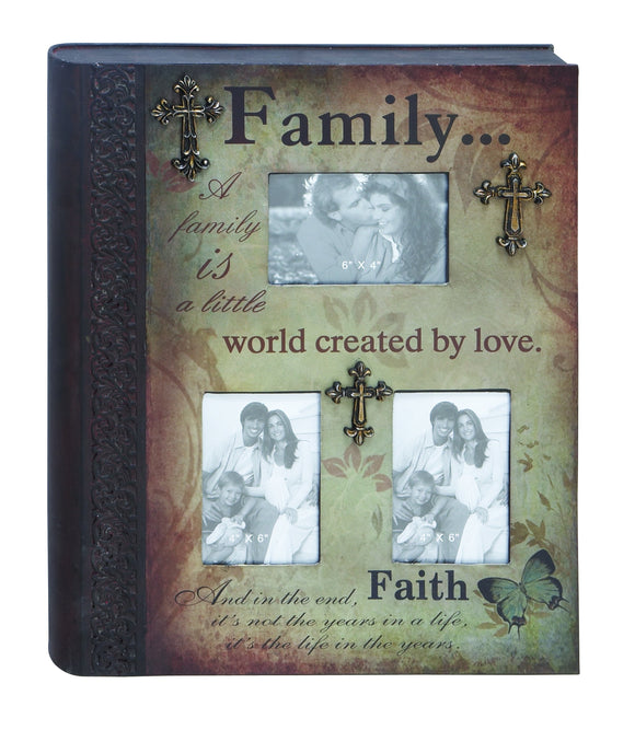 METAL BOOK PHOTO FRAME WALL DECOR WITH FAMILY STATEMENT