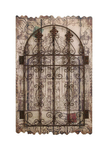 Rustic Style Wooden and Metal Wall Décor with Intricate Detailing