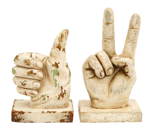 Assorted Polystone Hand Décor with Intricate Detailing - Set of 2