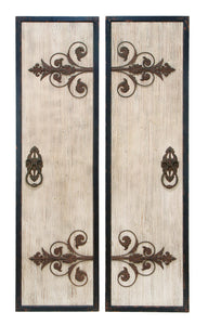 Wooden and Metal Wall Plaque with Assorted Classic Style