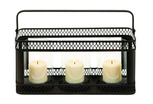 Candle Holder in Black Finish with Solid Construction