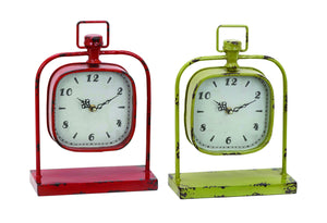 Clock with Fusing Classic Design in Red & Yellow - Set of 2