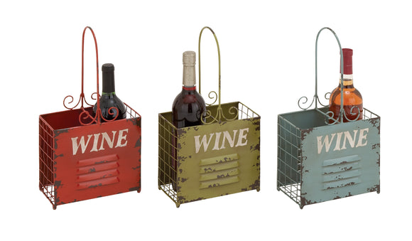 The Rustic Metal Wine Holder 3 Assorted