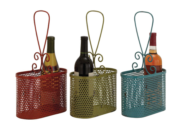 The Lovely Metal Wine Basket 3 Assorted