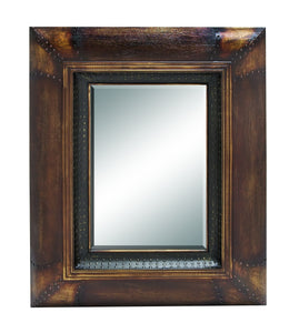 Sleek and luxurious mirror with sophisticated design wooden leather