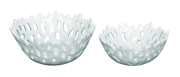Sophisticated Polystone Coral Bowl with Classic Design - Set of 2