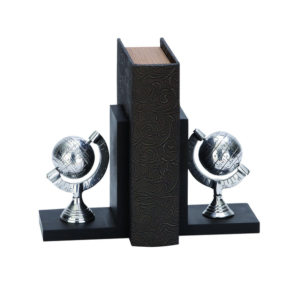 Library Aluminum Globe Bookend Pair 7