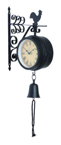 EASY TO MOUNT METAL OUTDOOR DOUBLE CLOCK