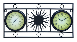 Metal Clock Thermometer with Beautiful Print