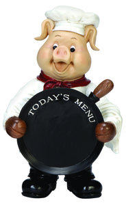 POLYSTONE PIG CHALK BOARD WITH CHALK BOARD