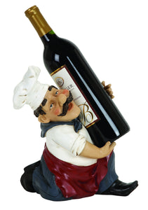 CHEF WINE BOTTLE HOLDER MADE OF COLD CAST RESIN COMPOSITE MATERIAL