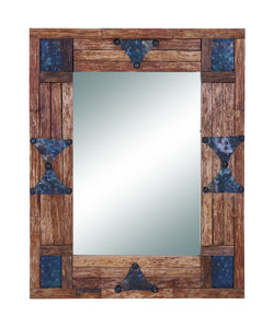 Classy 36" Wood and  Mirror with Metallic Trinkets on the Edges