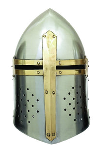 METAL CRUSADER HELMET CAN BE CLUBBED WITH SMALL DECORATIVE ITEMS