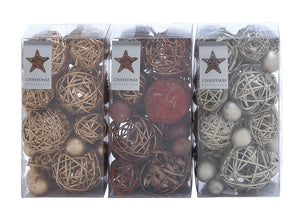 Dried Natural Ball 3 Assorted with Natural Plant Material