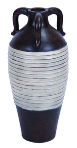 Traditional Design Terracotta Vase in Rusted Brown Finish