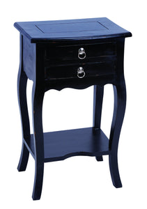 Wooden Accent Table in Black Finish with Functional Design