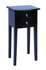 Wooden Accent Table with Antiqued Design & Premium Black Coating