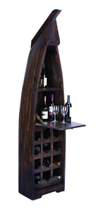 Extravagant Wooden Boat Wine Cabinet with Multiple Sections