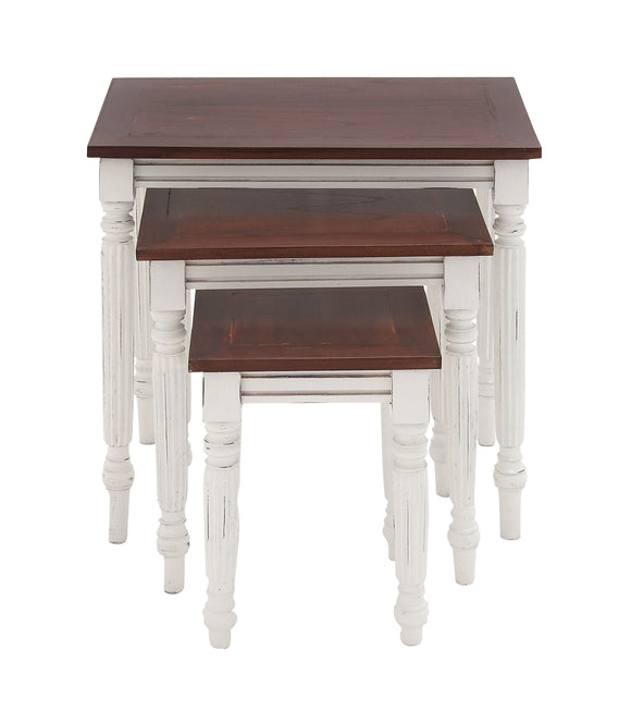 Nested Accent Table with Mahogany Construction (Set of 3)