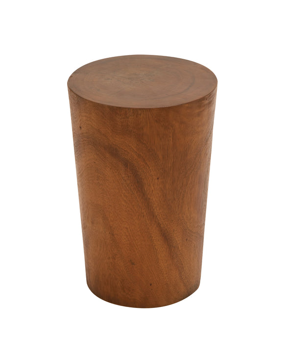 Casual Brown Stool with Conical Shape made from Suar Wood