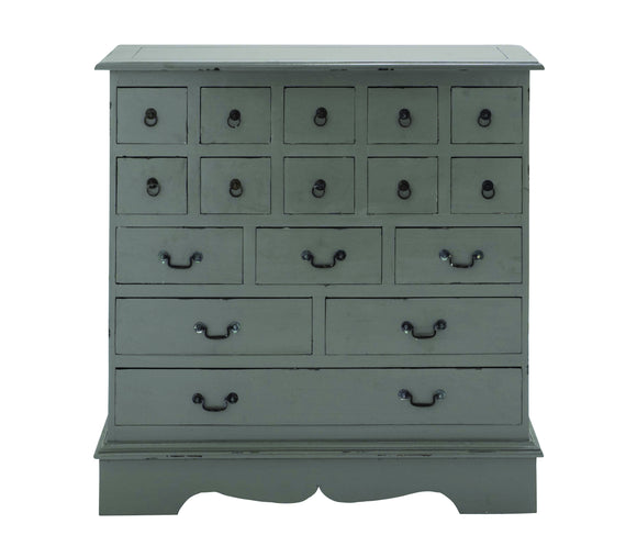 Sainte Drawer Cabinet with Sixteen Drawers in Grey finish