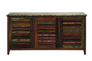 Multicolor Miraballa Sideboard in Solid Teak with Three Doors