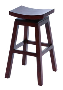 Wooden 30" Barstool with Solid Wooden Legs in Dark Finish