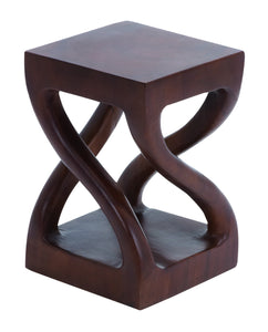 Trembesi Square Shaped 18" Backless and Armless Wooden Stool