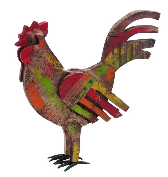 Attractive Styled Funky Wood Painted Rooster