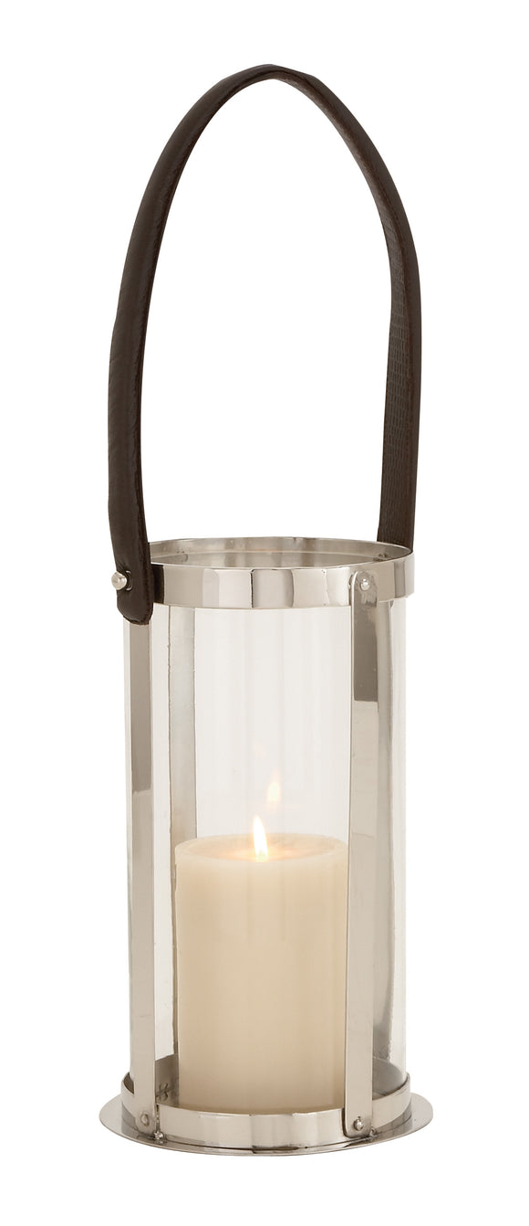 The Lovely Stainless Steel Glass Leather Lantern