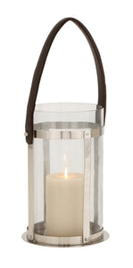 The Modern Stainless Steel Glass Leather Lantern