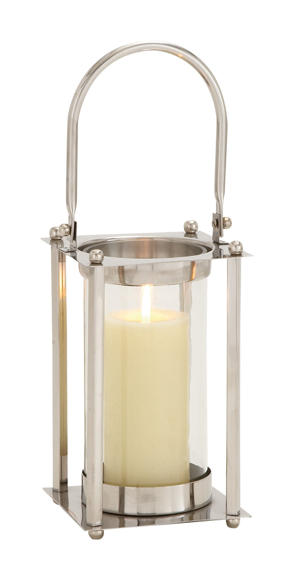 Elegant Styled Stainless Steel Glass Leather Lantern