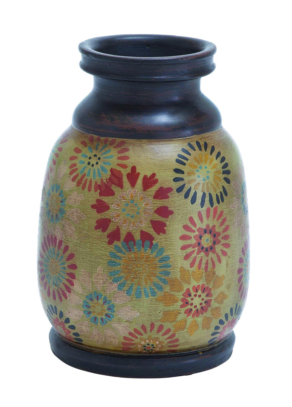 Durable Terracotta Pot with Dainty Floral Motifs